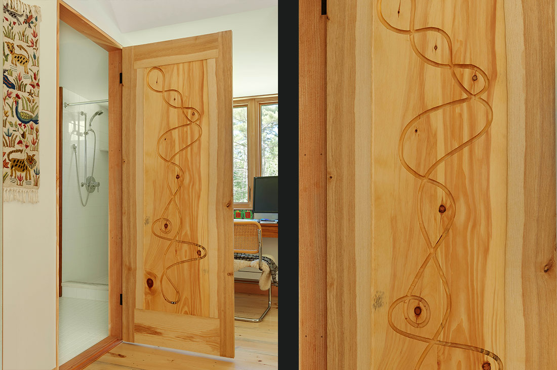 custom wooden bathroom door