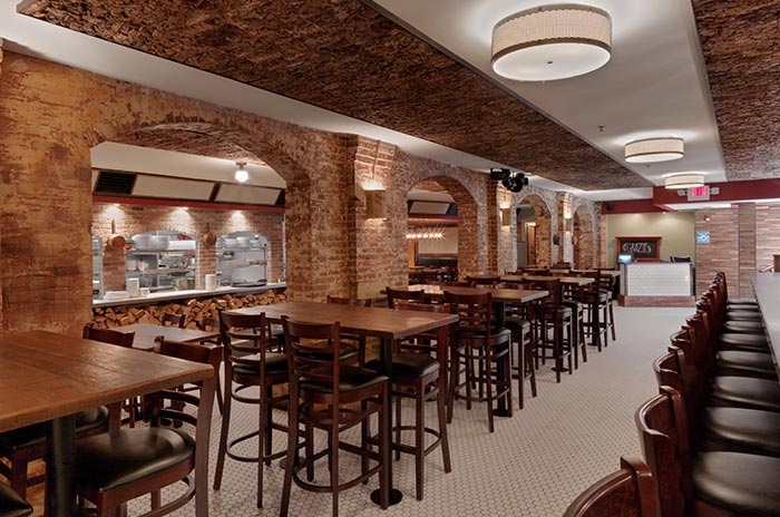 brick resturant interior with arches