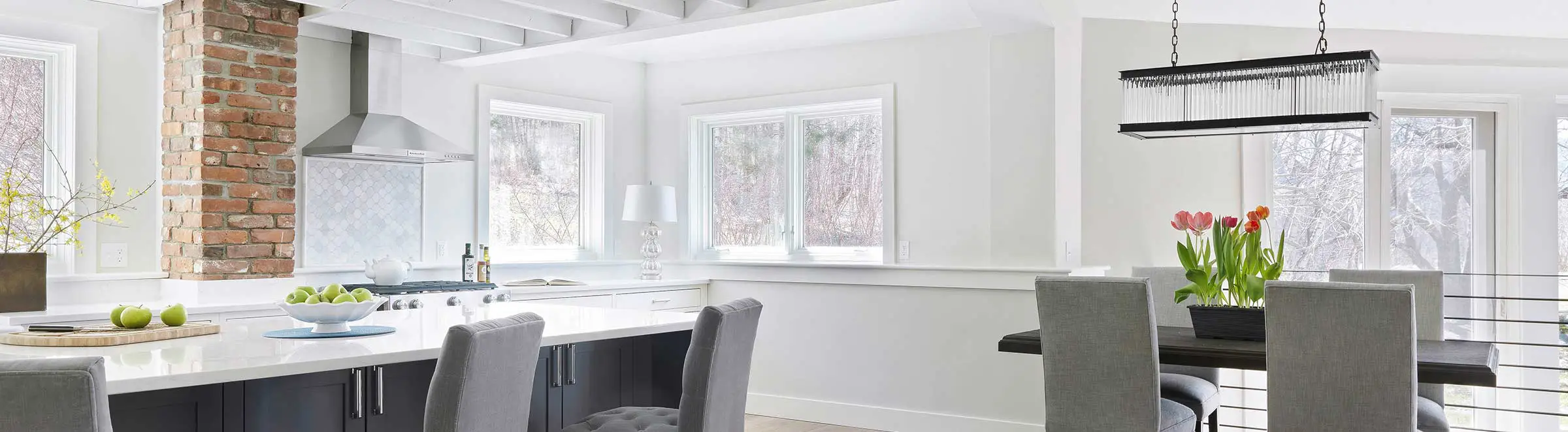 open kitchen and dining room