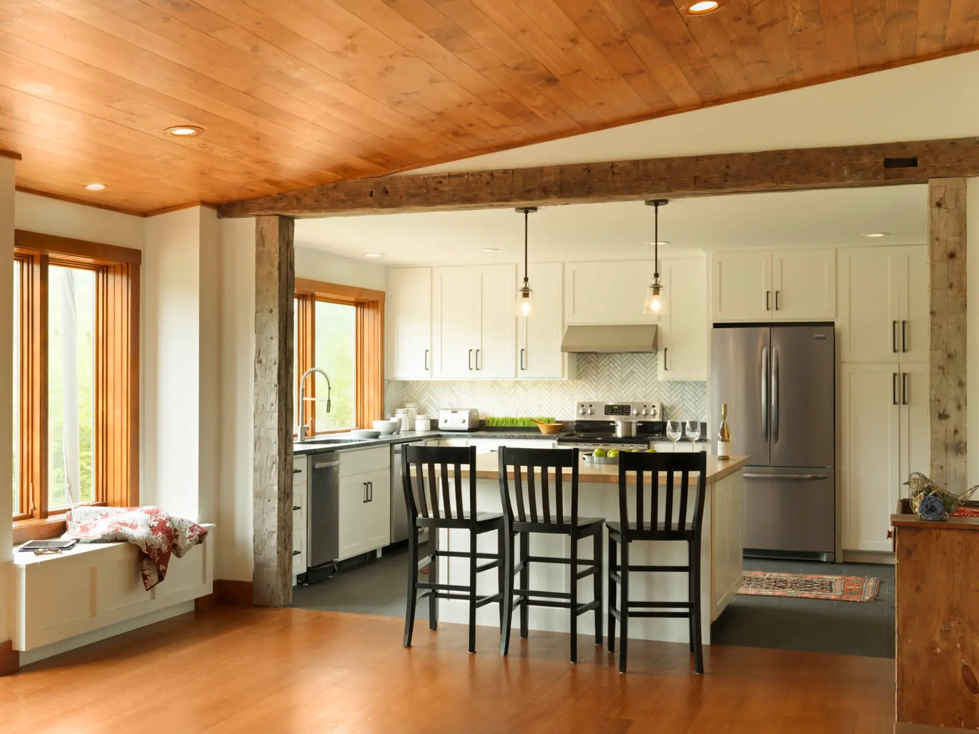 simple kitchen with eat in island