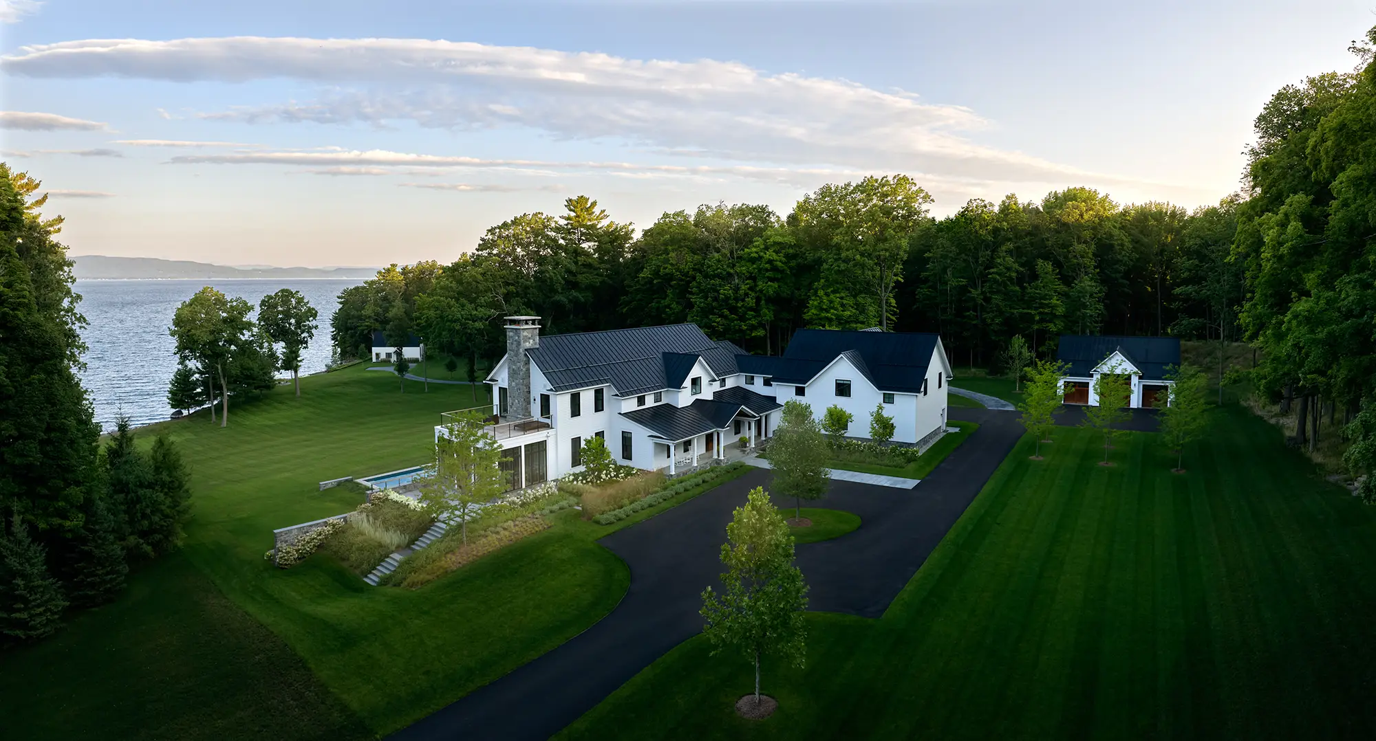 newly constructed home built on the shores of Lake Champlain, Vermont.