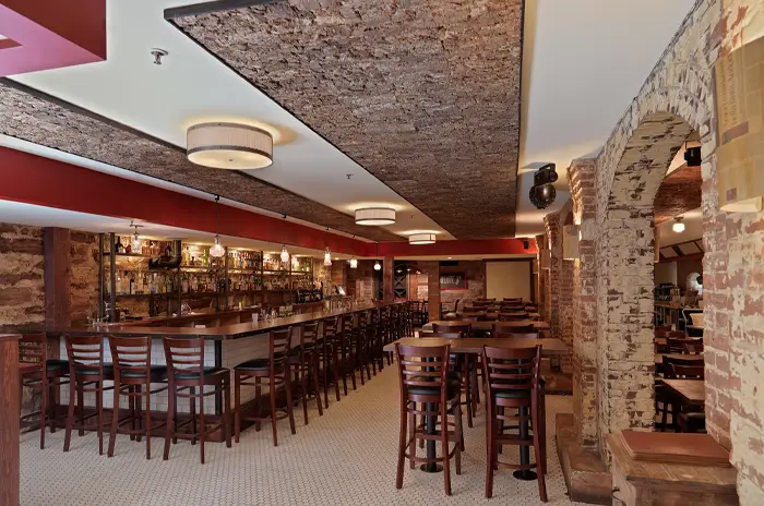 brick resturant interior with arches